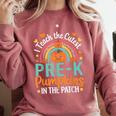 I Teach The Cutest Pre-K Pumpkin Teacher Student Halloween Comfort Colors Sweatshirt Crimson I Teach The Cutest Pre-K Pumpkin Teacher Student Halloween Comfort Colors Sweatshirt Crimson
