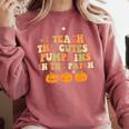 I Teach The Cutest Pumpkins In The Patch Fall Season Teacher Comfort Colors Sweatshirt Crimson