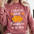 I Teach The Cutest Pumpkins In The Patch Halloween Teacher Comfort Colors Sweatshirt Crimson I Teach The Cutest Pumpkins In The Patch Halloween Teacher Comfort Colors Sweatshirt Crimson