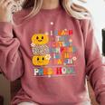 I Teach The Cutest Pumpkins Preschool Teacher Halloween Comfort Colors Sweatshirt Crimson
