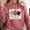 Teach Love Inspire Pre-k Teacher Apple Leopard Red Plain Comfort Colors Sweatshirt Crimson