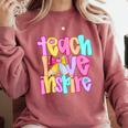 Teach Love Inspire Preppy Back To School Teacher Women Comfort Colors Sweatshirt Crimson Teach Love Inspire Preppy Back To School Teacher Women Comfort Colors Sweatshirt Crimson