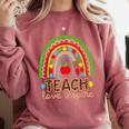 Teach Love Inspire Rainbow Leopard Cheetah Print Teacher Comfort Colors Sweatshirt Crimson Teach Love Inspire Rainbow Leopard Cheetah Print Teacher Comfort Colors Sweatshirt Crimson