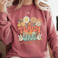 Teach Love Inspire Retro Groovy Daisy Back To School Teacher For Men Women Kids Comfort Colors Sweatshirt Crimson Teach Love Inspire Retro Groovy Daisy Back To School Teacher For Men Women Kids Comfort Colors Sweatshirt Crimson