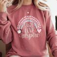 Teach Love Inspire Teacher Comfort Colors Sweatshirt Crimson