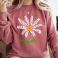 Teach Love Inspire Teachers Inspirational Flower Teachers Comfort Colors Sweatshirt Crimson