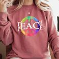 Teach Peace For Teachers And Educators Counselor Comfort Colors Sweatshirt Crimson Teach Peace For Teachers And Educators Counselor Comfort Colors Sweatshirt Crimson