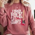 I Teach Rock Stars Music Teacher Guitar Player Comfort Colors Sweatshirt Crimson