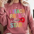 I Teach Rockstars Band Vibes Teacher Rocks My Music Teaching Comfort Colors Sweatshirt Crimson