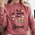 I Teach Tiny Humans About Jesus Sunday School Teacher Comfort Colors Sweatshirt Crimson I Teach Tiny Humans About Jesus Sunday School Teacher Comfort Colors Sweatshirt Crimson