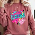 Teacher 90s Retro Colorful Teacher Of The 90s Back To School Comfort Colors Sweatshirt Crimson Teacher 90s Retro Colorful Teacher Of The 90s Back To School Comfort Colors Sweatshirt Crimson