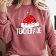 Teacher Aide Christmas Women Family Matching Group Xmas Comfort Colors Sweatshirt Crimson