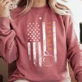 Teacher American Flag Teacher's Day Teaching Comfort Colors Sweatshirt Crimson