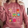 Teacher Christian God Says I Am Faith Religious Bible Verse Comfort Colors Sweatshirt Crimson Teacher Christian God Says I Am Faith Religious Bible Verse Comfort Colors Sweatshirt Crimson