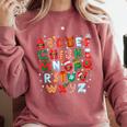 Teacher Christmas Alphabet Back To School Holiday Learning Comfort Colors Sweatshirt Crimson Teacher Christmas Alphabet Back To School Holiday Learning Comfort Colors Sweatshirt Crimson