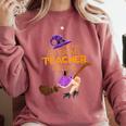 This Is My Teacher Costume Halloween Family Matching Group Comfort Colors Sweatshirt Crimson