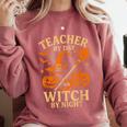 Teacher By Day Witch By Night Halloween Teacher Witch Comfort Colors Sweatshirt Crimson Teacher By Day Witch By Night Halloween Teacher Witch Comfort Colors Sweatshirt Crimson