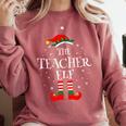 The Teacher Elf Christmas Family Matching Group Xmas Comfort Colors Sweatshirt Crimson The Teacher Elf Christmas Family Matching Group Xmas Comfort Colors Sweatshirt Crimson