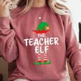 The Teacher Elf Matching Family Christmas Comfort Colors Sweatshirt Crimson The Teacher Elf Matching Family Christmas Comfort Colors Sweatshirt Crimson
