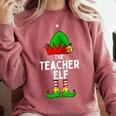 Teacher Elf Matching Family Christmas Women Men Comfort Colors Sweatshirt Crimson Teacher Elf Matching Family Christmas Women Men Comfort Colors Sweatshirt Crimson