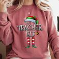 The Teacher Elf Shirt Matching Family Christmas Elf Men Women Kids Comfort Colors Sweatshirt Crimson The Teacher Elf Shirt Matching Family Christmas Elf Men Women Kids Comfort Colors Sweatshirt Crimson