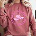 In My Teacher Era Yeehaw Pink Teacher Western Cowgirl Comfort Colors Sweatshirt Crimson