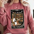 The Teacher Ghost Book Reading Books Lover Halloween Comfort Colors Sweatshirt Crimson