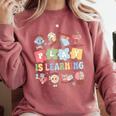 Teacher Groovy Play Is Learning Back To School Comfort Colors Sweatshirt Crimson Teacher Groovy Play Is Learning Back To School Comfort Colors Sweatshirt Crimson