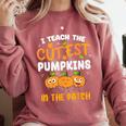 Teacher Halloween Pre-K Teacher Kindergarten Cutest Pumpkins Men Women Kids Comfort Colors Sweatshirt Crimson Teacher Halloween Pre-K Teacher Kindergarten Cutest Pumpkins Men Women Kids Comfort Colors Sweatshirt Crimson