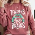 Teacher Halloween Shirt Women Men Teachers Love Brains Comfort Colors Sweatshirt Crimson Teacher Halloween Shirt Women Men Teachers Love Brains Comfort Colors Sweatshirt Crimson