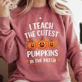 Teacher Halloween I Teach The Cutest Pumpkins In The Patch Comfort Colors Sweatshirt Crimson Teacher Halloween I Teach The Cutest Pumpkins In The Patch Comfort Colors Sweatshirt Crimson