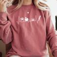 Teacher Heartbeat Red For Ed Men Women Comfort Colors Sweatshirt Crimson