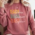 Teacher Kindness Compassion Confidence Teaching Comfort Colors Sweatshirt Crimson Teacher Kindness Compassion Confidence Teaching Comfort Colors Sweatshirt Crimson