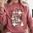 Teacher Library Ghost Reading Book Halloween Cat Comfort Colors Sweatshirt Crimson Teacher Library Ghost Reading Book Halloween Cat Comfort Colors Sweatshirt Crimson