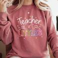 Teacher Of Littles Daycare Pre-k Kindergarten Teacher Comfort Colors Sweatshirt Crimson Teacher Of Littles Daycare Pre-k Kindergarten Teacher Comfort Colors Sweatshirt Crimson