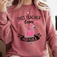 This Teacher Loves Her Flock Cute Flamingo Teacher Comfort Colors Sweatshirt Crimson This Teacher Loves Her Flock Cute Flamingo Teacher Comfort Colors Sweatshirt Crimson