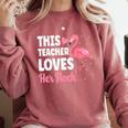 This Teacher Loves Her Flock Teaching Flamingo Girl Comfort Colors Sweatshirt Crimson This Teacher Loves Her Flock Teaching Flamingo Girl Comfort Colors Sweatshirt Crimson