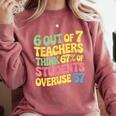 Teacher Overuse 67 Teacher Comfort Colors Sweatshirt Crimson