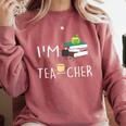 Teacher Puns I'm Tea-Cher Tea Lover Fun Teacher For Men Women Comfort Colors Sweatshirt Crimson Teacher Puns I'm Tea-Cher Tea Lover Fun Teacher For Men Women Comfort Colors Sweatshirt Crimson