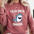 Teacher Shark Teaching Back To School Kindergarten Comfort Colors Sweatshirt Crimson