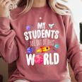 Teacher Tee My Students Are Out Of This World Space Comfort Colors Sweatshirt Crimson