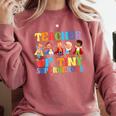 Teacher Of Tiny Superheroes Teach 100th Day Of School Comfort Colors Sweatshirt Crimson Teacher Of Tiny Superheroes Teach 100th Day Of School Comfort Colors Sweatshirt Crimson
