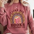 Teacher-TShirt I Like Big Books & I Cannot Lie Reading For Women Comfort Colors Sweatshirt Crimson