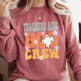 Teachers Aide Boo Crew Ghost Groovy Halloween For Women Comfort Colors Sweatshirt Crimson