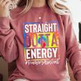 Teacher's Assistant Straight Outta Energy Teaching Tie Dye For Men Women Comfort Colors Sweatshirt Crimson Teacher's Assistant Straight Outta Energy Teaching Tie Dye For Men Women Comfort Colors Sweatshirt Crimson