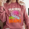 Teachers Love Brains Halloween 2025 Skeleton Costume Comfort Colors Sweatshirt Crimson Teachers Love Brains Halloween 2025 Skeleton Costume Comfort Colors Sweatshirt Crimson