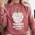 Teachers Are Worth It Red For Ed Comfort Colors Sweatshirt Crimson Teachers Are Worth It Red For Ed Comfort Colors Sweatshirt Crimson