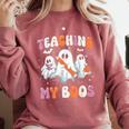Teaching My Boos Teacher Cute Ghost Teacher Halloween Comfort Colors Sweatshirt Crimson Teaching My Boos Teacher Cute Ghost Teacher Halloween Comfort Colors Sweatshirt Crimson