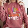 Teaching My Favorite Superheros Men Women SPED Teacher Comfort Colors Sweatshirt Crimson Teaching My Favorite Superheros Men Women SPED Teacher Comfort Colors Sweatshirt Crimson