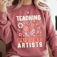 Teaching Future Artists For Art Teachers And Lovers For Men Women Girls Kids Comfort Colors Sweatshirt Crimson Teaching Future Artists For Art Teachers And Lovers For Men Women Girls Kids Comfort Colors Sweatshirt Crimson